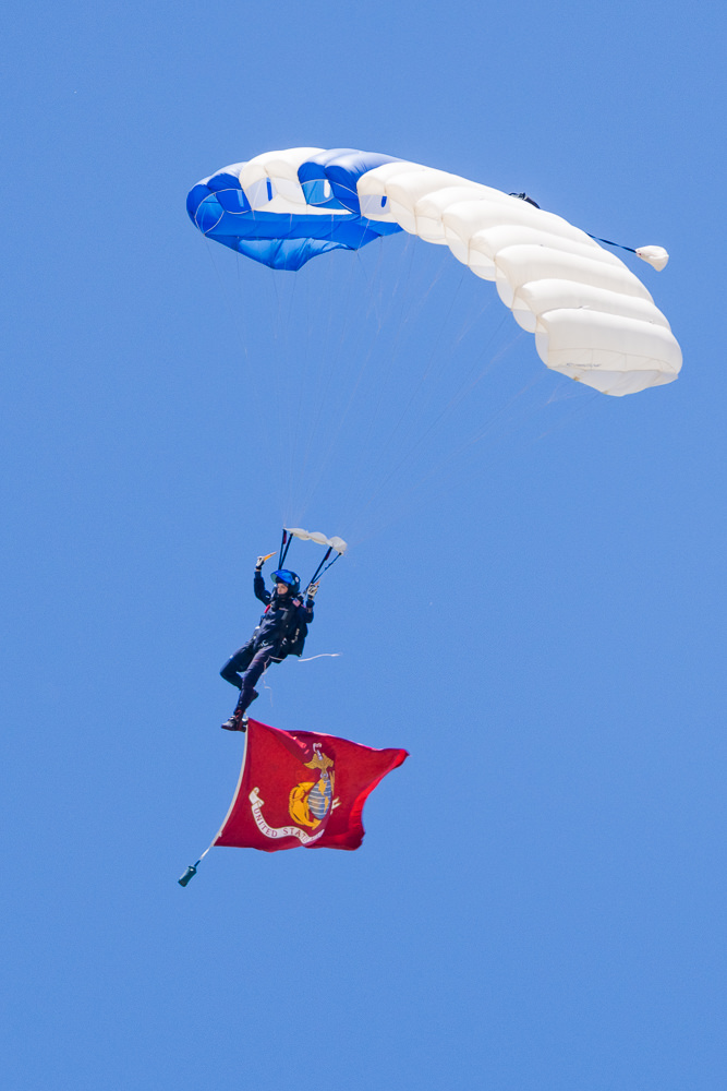 Props at Tinker Airshow - Wings of Blue parachuter